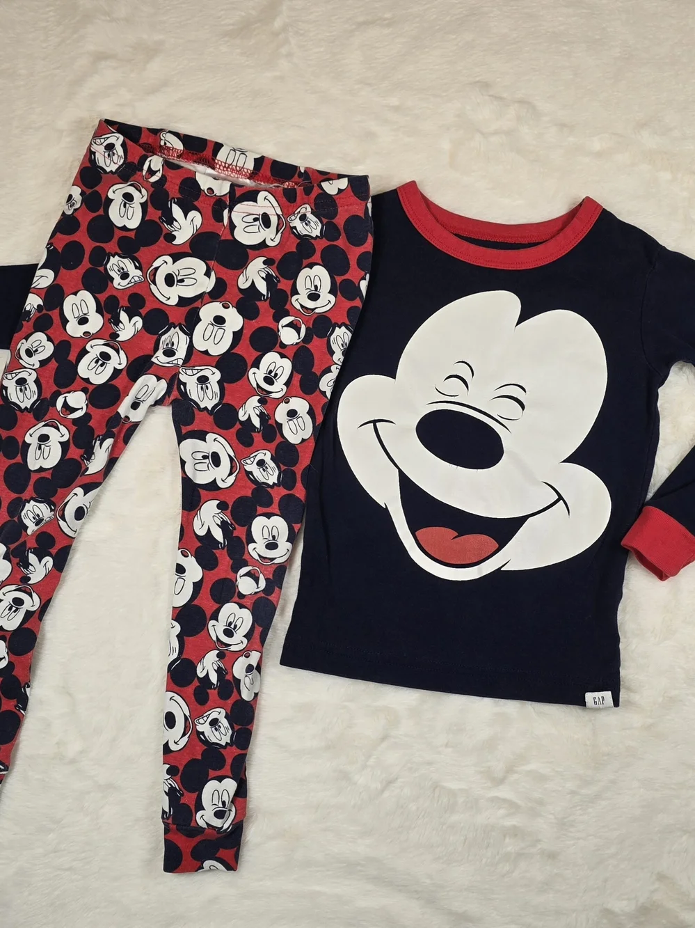 Gap X Disney Kids Navy and Red Mickey Mouse Pajama Set
